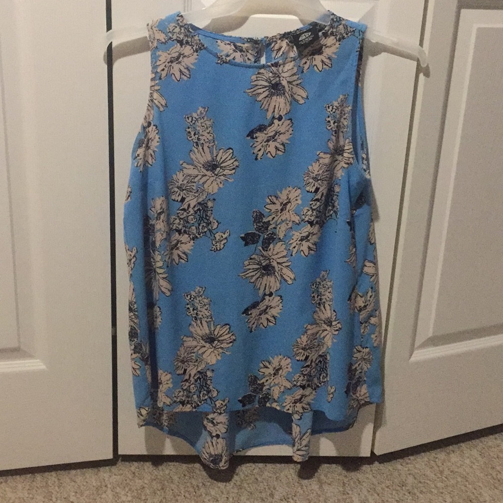 High low printed top